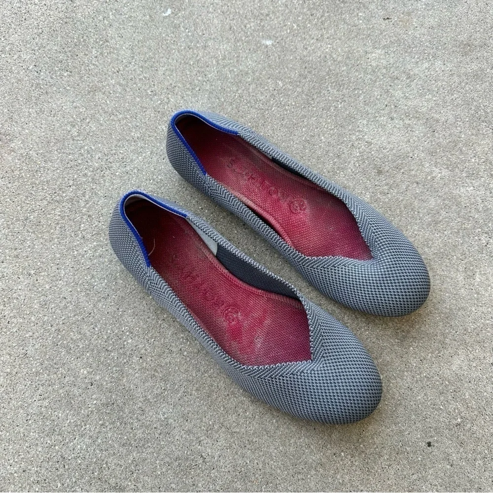 Rothy’s The Flat Pebble Gray Knit Round Toe Ballet Flat